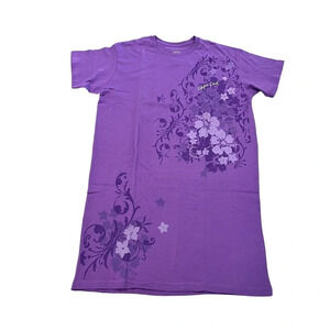 Cuffy’s Purple Cotton Floral Nightshirt Lounge Dress XL OS NWOT